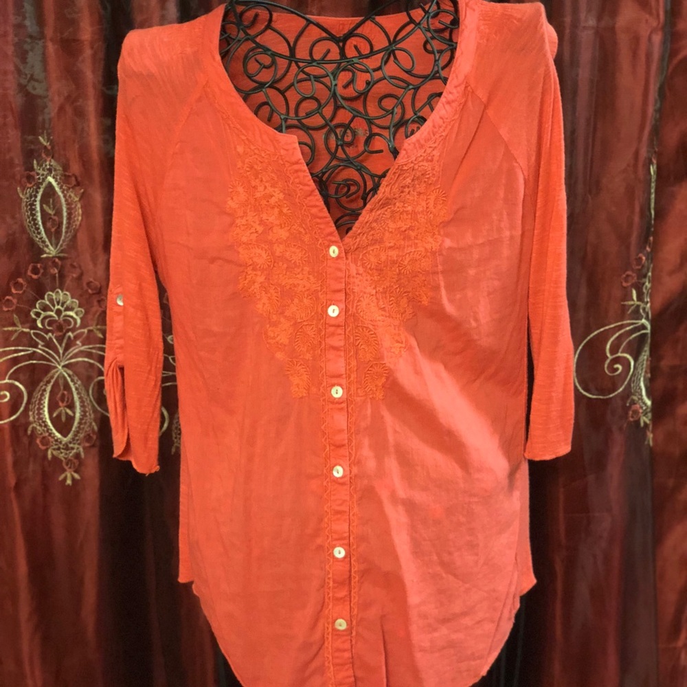 Code Blue.  Coral colored Top